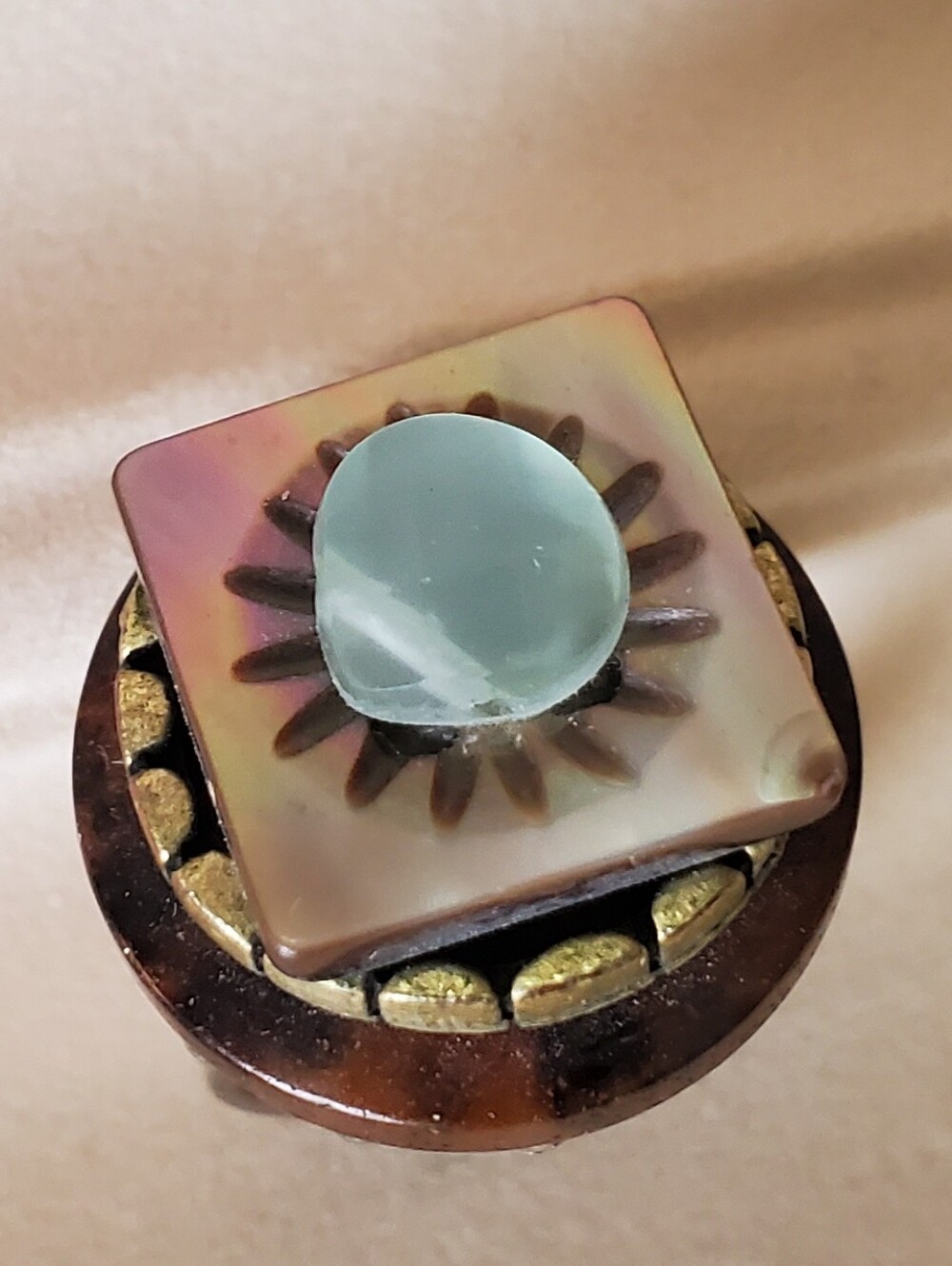Retired Jill Schwartz Elements Caramel Forest Ring Statement 6